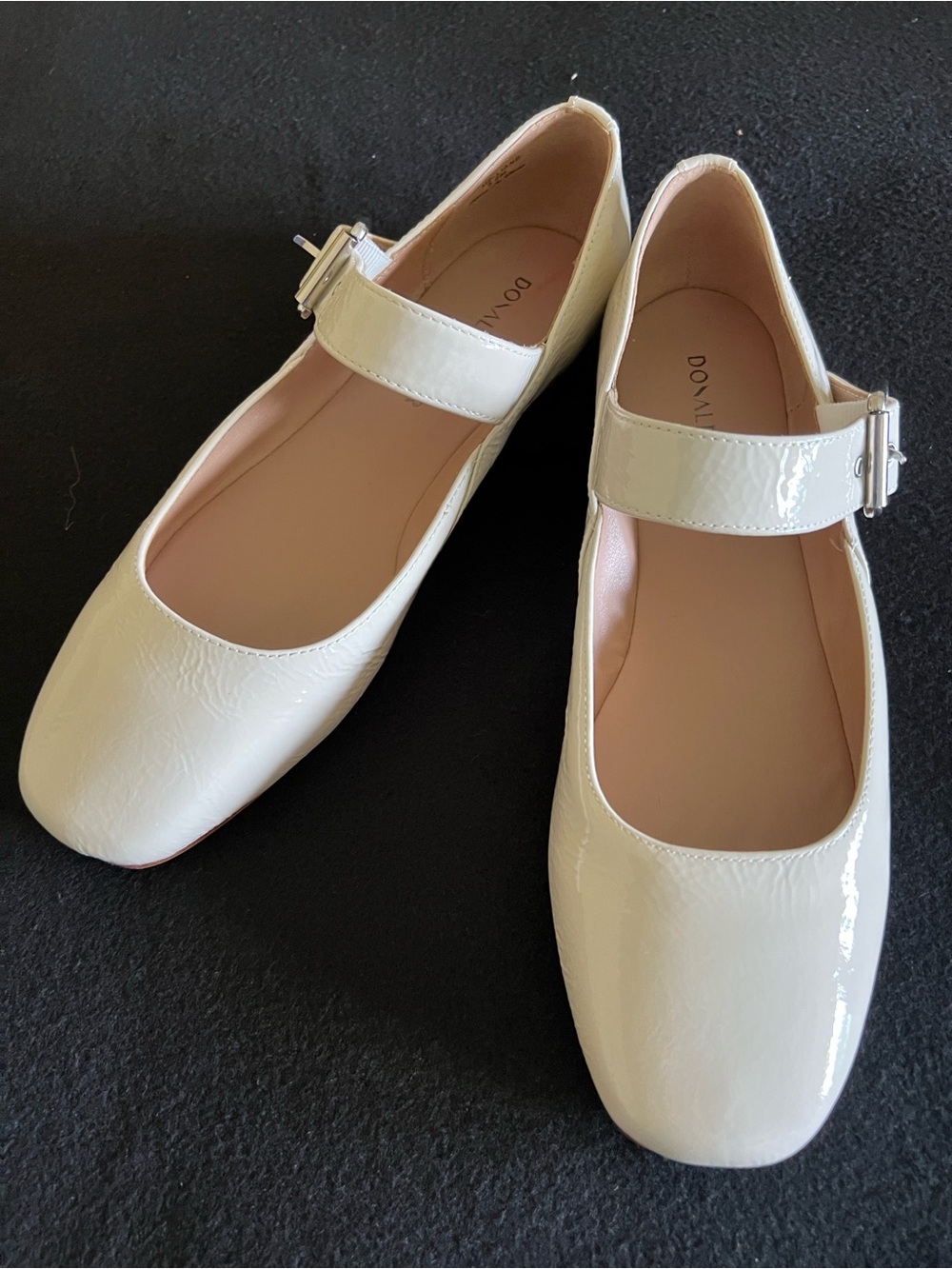 Donald J. Pliner Cream Patent Mary Jane Shoes